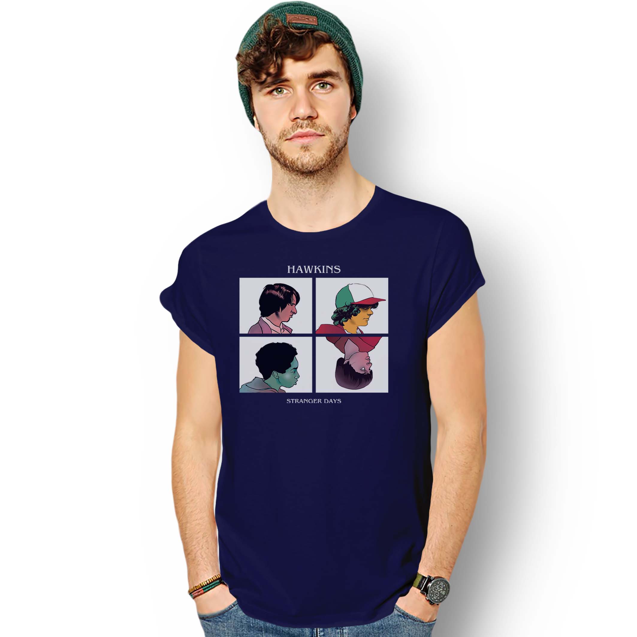 T-shirt Visi dei personaggi Hawkins STRANGER New Indastria 2 New Indastria T-shirt Visi dei personaggi Hawkins STRANGER New Indastria - immagine 2