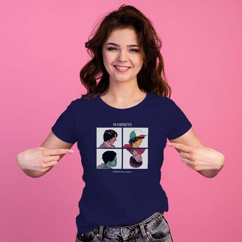 T-shirt Visi dei personaggi Hawkins STRANGER New Indastria 3 New Indastria T-shirt Visi dei personaggi Hawkins STRANGER New Indastria - immagine 3