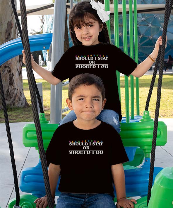 T-shirt SHOULD I STAY OR SHOULD I GO UPSIDE DOWN STRANGER New Indastria 4 New Indastria T-shirt SHOULD I STAY OR SHOULD I GO UPSIDE DOWN STRANGER New Indastria - immagine 4