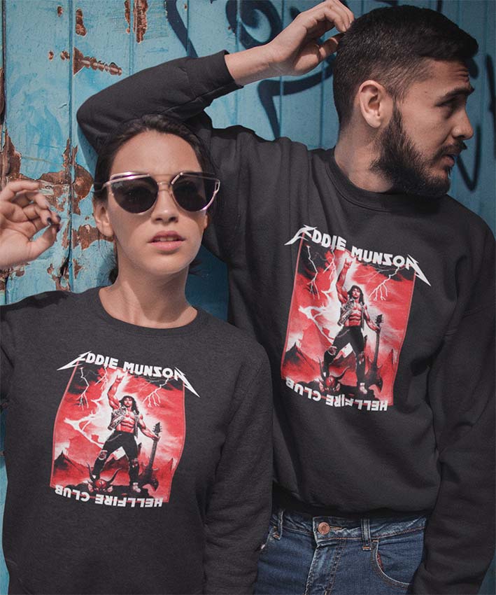 Felpa Girocollo Eddie Munson Metal STRANGER New Indastria 2 New Indastria Felpa Girocollo Eddie Munson Metal STRANGER New Indastria - immagine 2