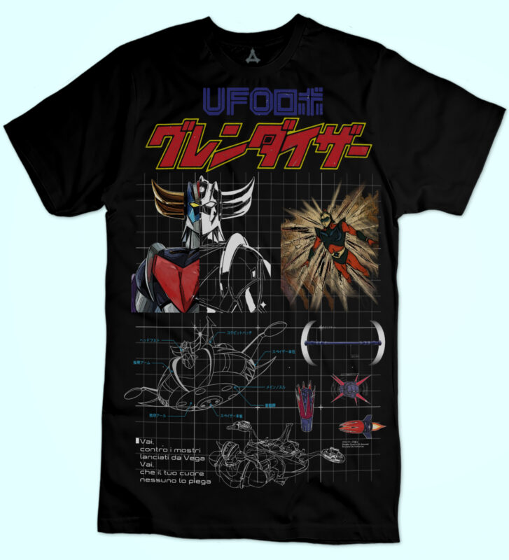 T-shirt di Film e Cartoni Anni '80: Dove Trovarle in Italia 11 New Indastria IND 0298 GOLDRAKE ROBOTTONI TN 01