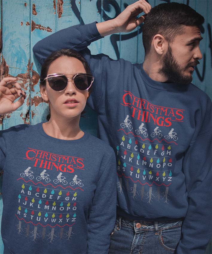 Felpa Girocollo Luci di Natale mondo del Sottosopra STRANGER New Indastria 2 New Indastria Felpa Girocollo Luci di Natale mondo del Sottosopra STRANGER New Indastria - immagine 2