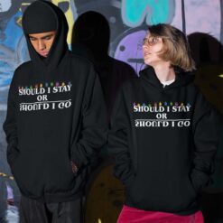 Alternative view of Felpa Cappuccio SHOULD I STAY OR SHOULD I GO UPSIDE DOWN STRANGER New Indastria