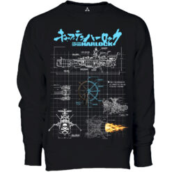 Felpa Girocollo Progetto Arcadia Capitan Harlock - Robottoni New Indastria