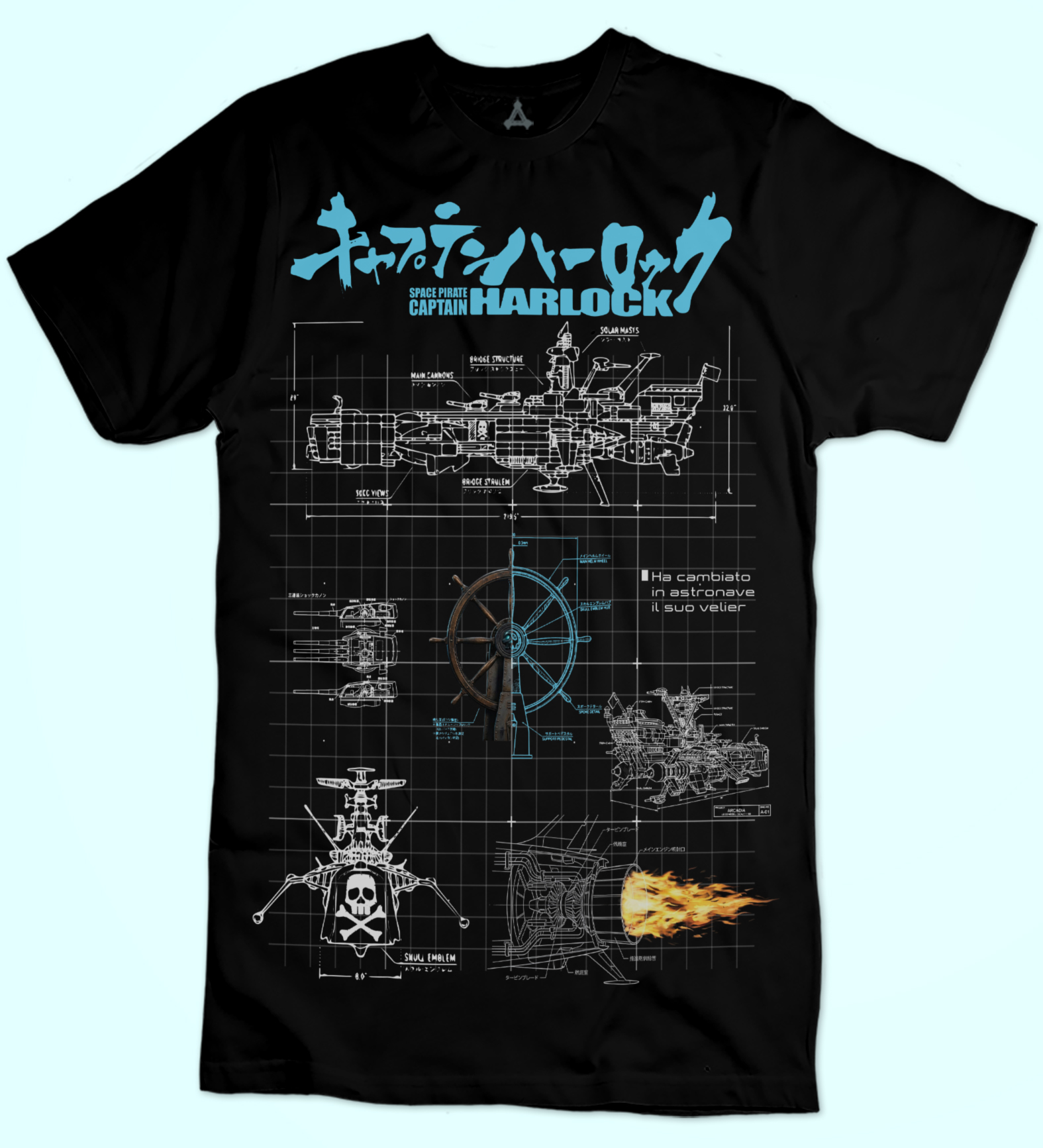 T-shirt Progetto Arcadia Capitan Harlock - Robottoni New Indastria 1 New Indastria T-shirt Progetto Arcadia Capitan Harlock - Robottoni New Indastria