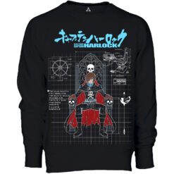Felpa Girocollo Progetto Capitan Harlock Trono - Robottoni New Indastria