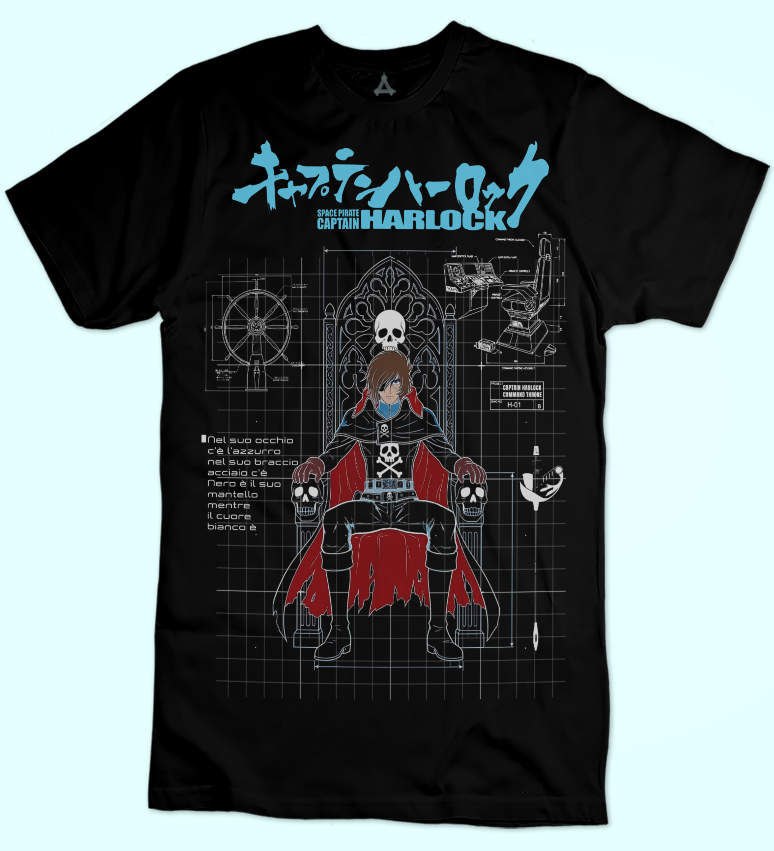 T-shirt Progetto Capitan Harlock Trono - Robottoni New Indastria 1 New Indastria T-shirt Progetto Capitan Harlock Trono - Robottoni New Indastria