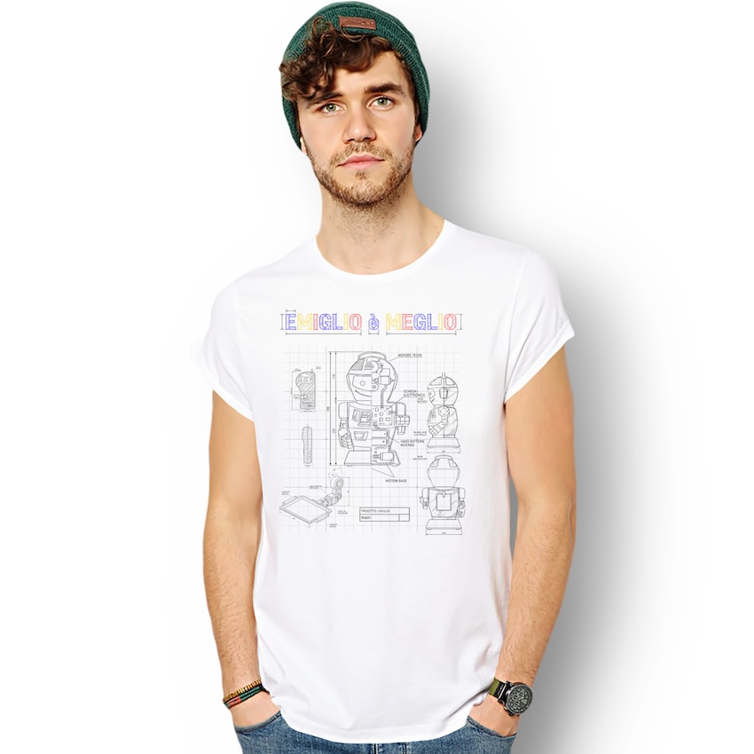T-shirt Progetto Emiglio Robot è Meglio New Indastria 2 New Indastria T-shirt Progetto Emiglio Robot è Meglio New Indastria - immagine 2