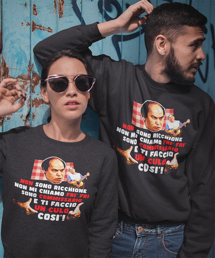 Felpa Girocollo Fracchia commissario ritornello New Indastria 2 New Indastria Felpa Girocollo Fracchia commissario ritornello New Indastria - immagine 2
