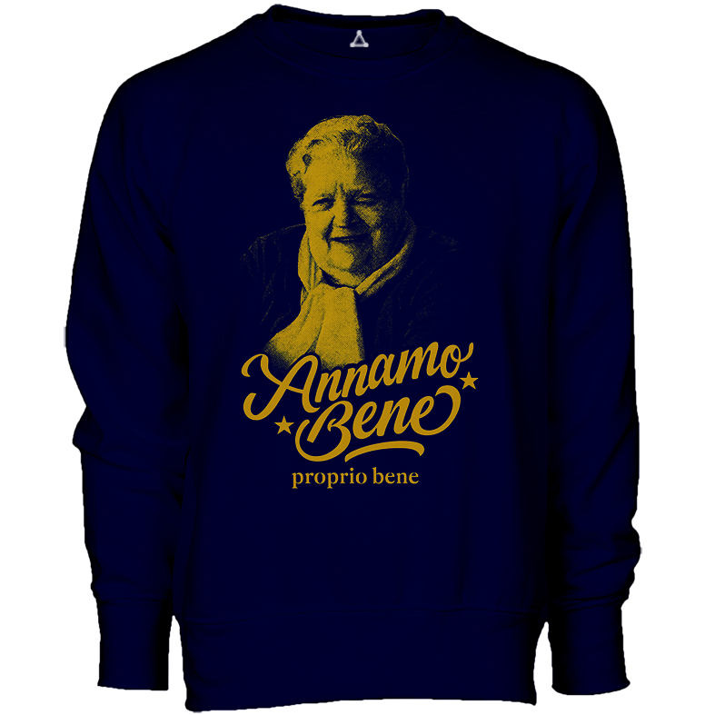 Felpa Girocollo Annamo Bene Sora Lella New Indastria 1 New Indastria Felpa Girocollo Annamo Bene Sora Lella New Indastria