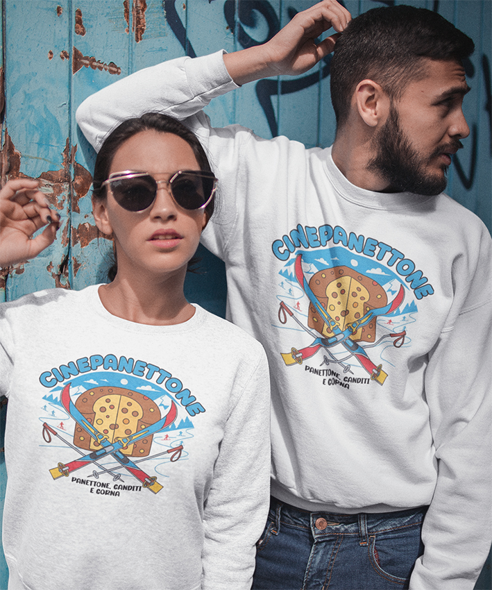 Felpa Girocollo Cine Panettone Natale New Indastria 2 New Indastria Felpa Girocollo Cine Panettone Natale New Indastria - immagine 2