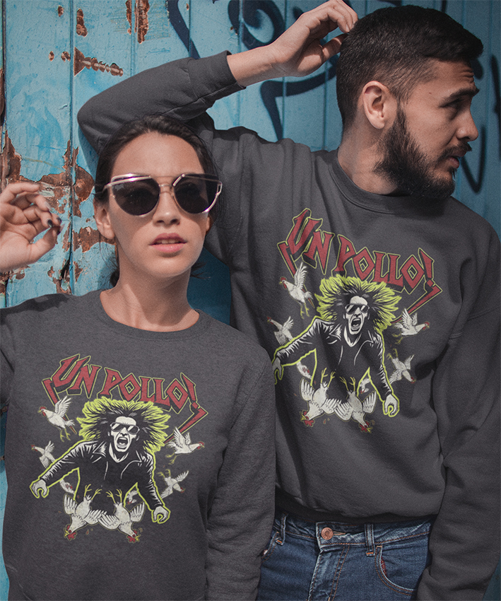 Felpa Girocollo Benson rock un pollo New Indastria 2 New Indastria Felpa Girocollo Benson rock un pollo New Indastria - immagine 2