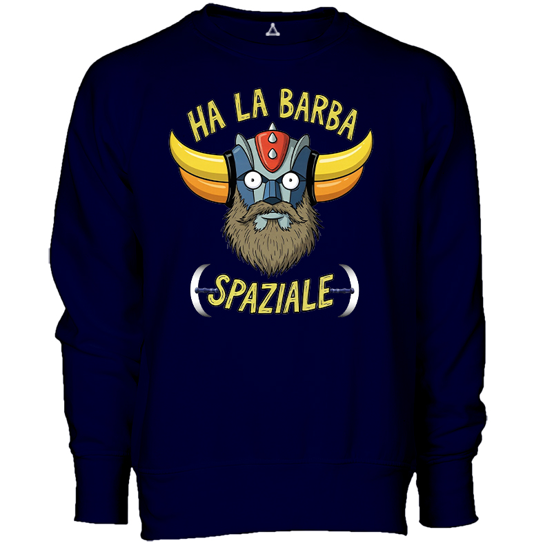 Felpa Girocollo HA LA BARBA SPAZIALE GOLDRAKE New Indastria 1 New Indastria Felpa Girocollo HA LA BARBA SPAZIALE GOLDRAKE New Indastria