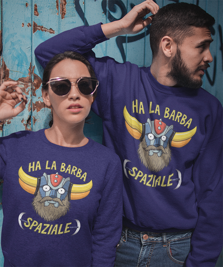 Felpa Girocollo HA LA BARBA SPAZIALE GOLDRAKE New Indastria 2 New Indastria Felpa Girocollo HA LA BARBA SPAZIALE GOLDRAKE New Indastria - immagine 2
