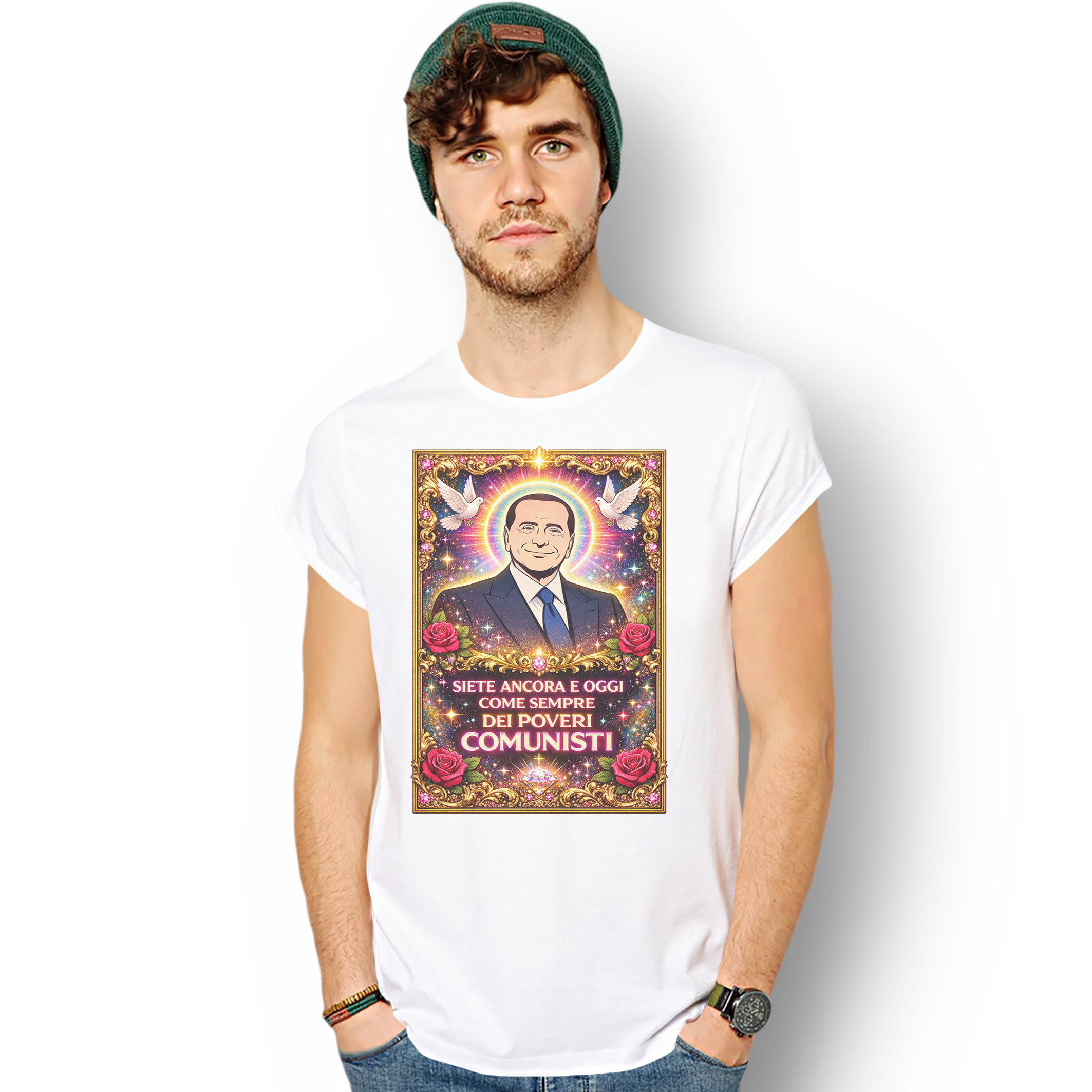 T-shirt SILVIO SIETE DEI POVERI COMUNISTI New Indastria 2 New Indastria T-shirt SILVIO SIETE DEI POVERI COMUNISTI New Indastria - immagine 2