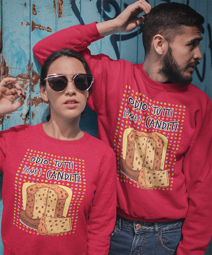 Felpa Girocollo Odio le persone come i canditi nel panettone New Indastria 2 New Indastria Felpa Girocollo Odio le persone come i canditi nel panettone New Indastria - immagine 2
