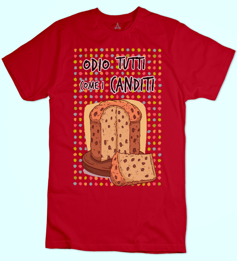 T-shirt Odio le persone come i canditi nel panettone New Indastria 1 New Indastria T-shirt Odio le persone come i canditi nel panettone New Indastria