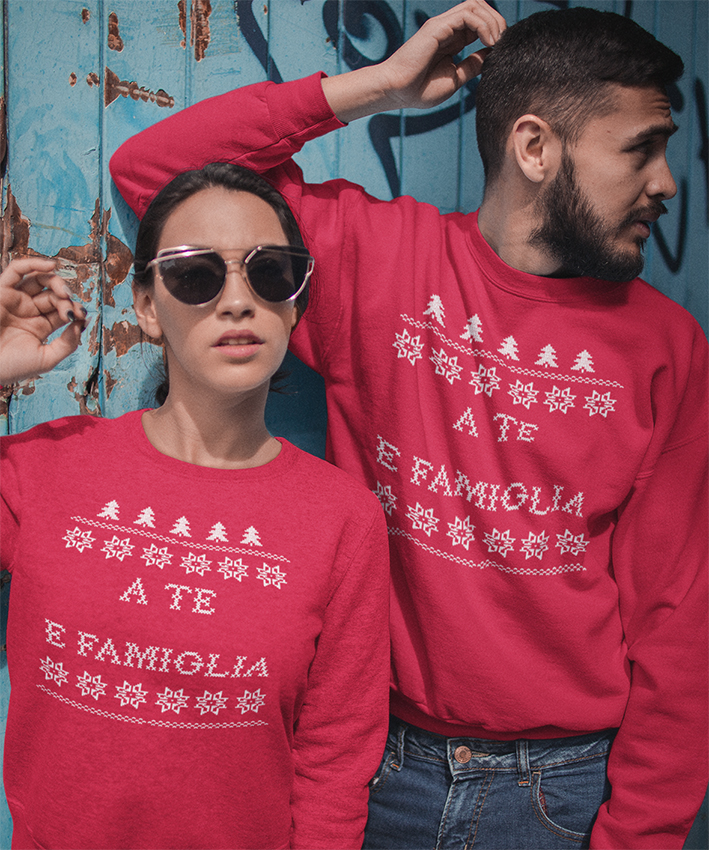 Felpa Girocollo A te e Famiglia Auguri Natale New Indastria 2 New Indastria Felpa Girocollo A te e Famiglia Auguri Natale New Indastria - immagine 2