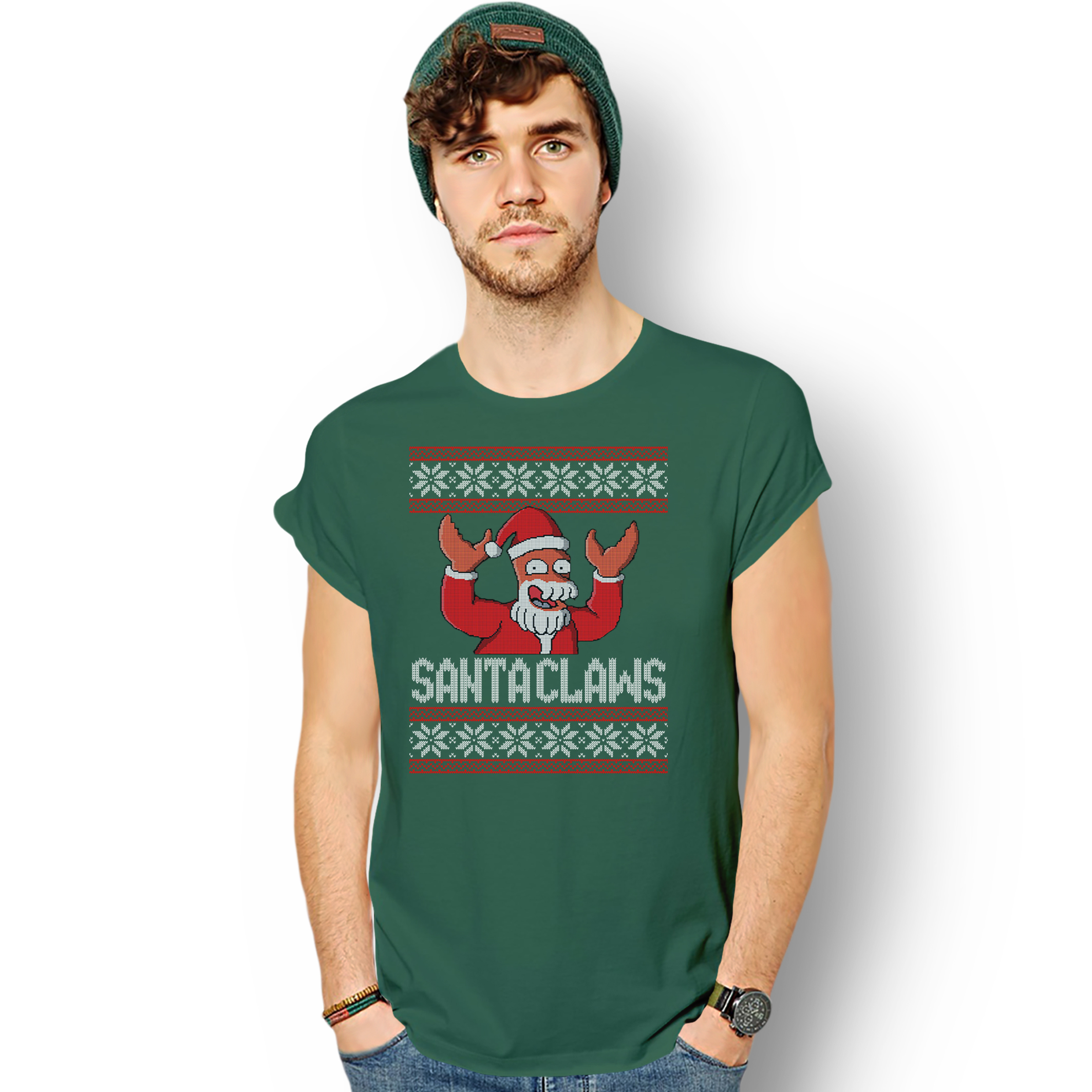 T-shirt Santa Claws Zoidberg Natale New Indastria 2 New Indastria T-shirt Santa Claws Zoidberg Natale New Indastria - immagine 2