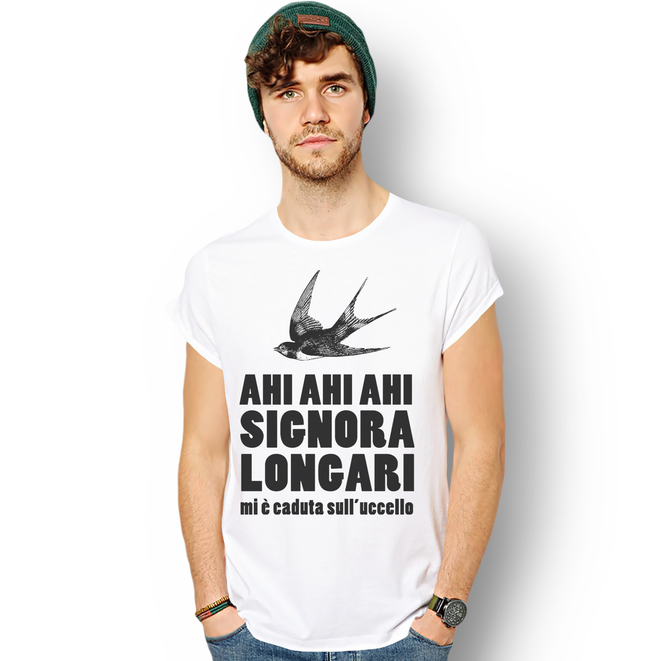 T-shirt Ahi Ahi Ahi Signora Longari Uccello New Indastria 2 New Indastria T-shirt Ahi Ahi Ahi Signora Longari Uccello New Indastria - immagine 2