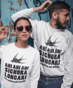 Alternative view of Felpa Girocollo Ahi Ahi Ahi Signora Longari Uccello New Indastria