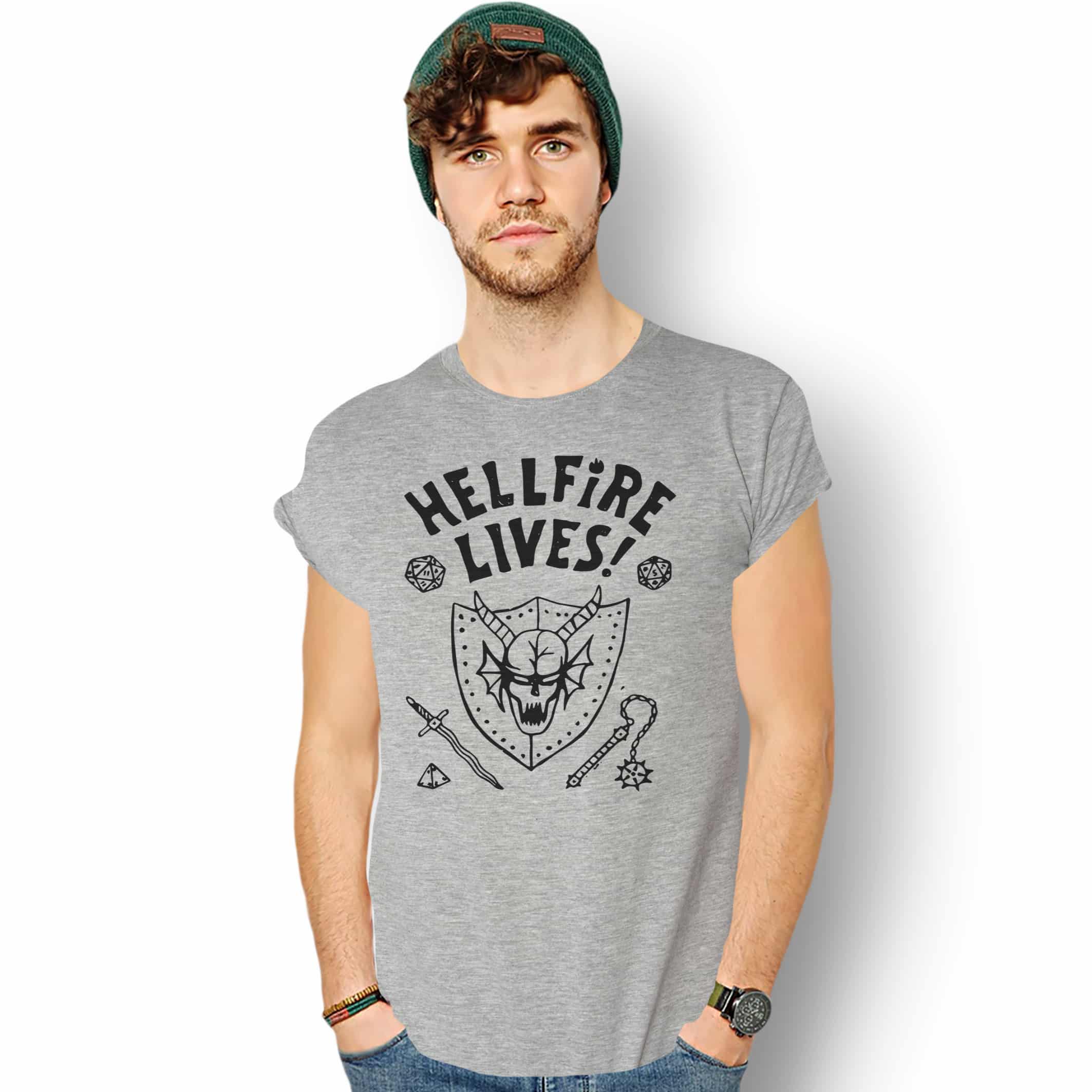 T-shirt Hellfire Lives Stranger Things New Indastria 2 New Indastria T-shirt Hellfire Lives Stranger Things New Indastria - immagine 2