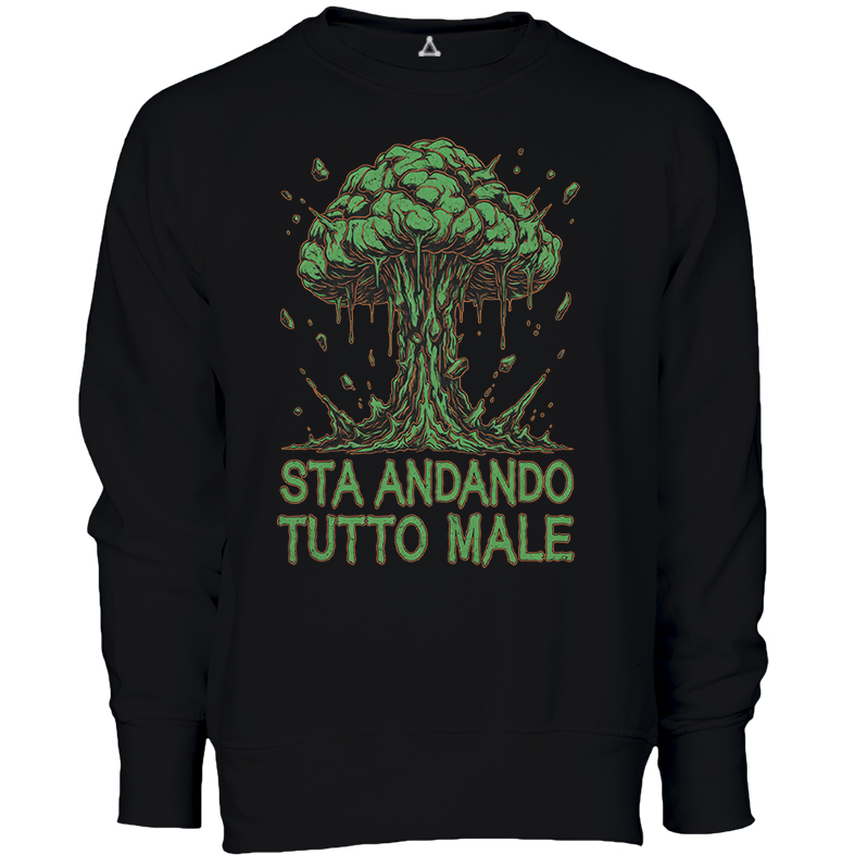 Felpa girocollo Sta andando tutto male-Trash New Indastria 1 New Indastria Felpa girocollo Sta andando tutto male-Trash New Indastria