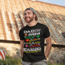 T-shirt Papà Iron man Hulk Superman Batman Spiderman