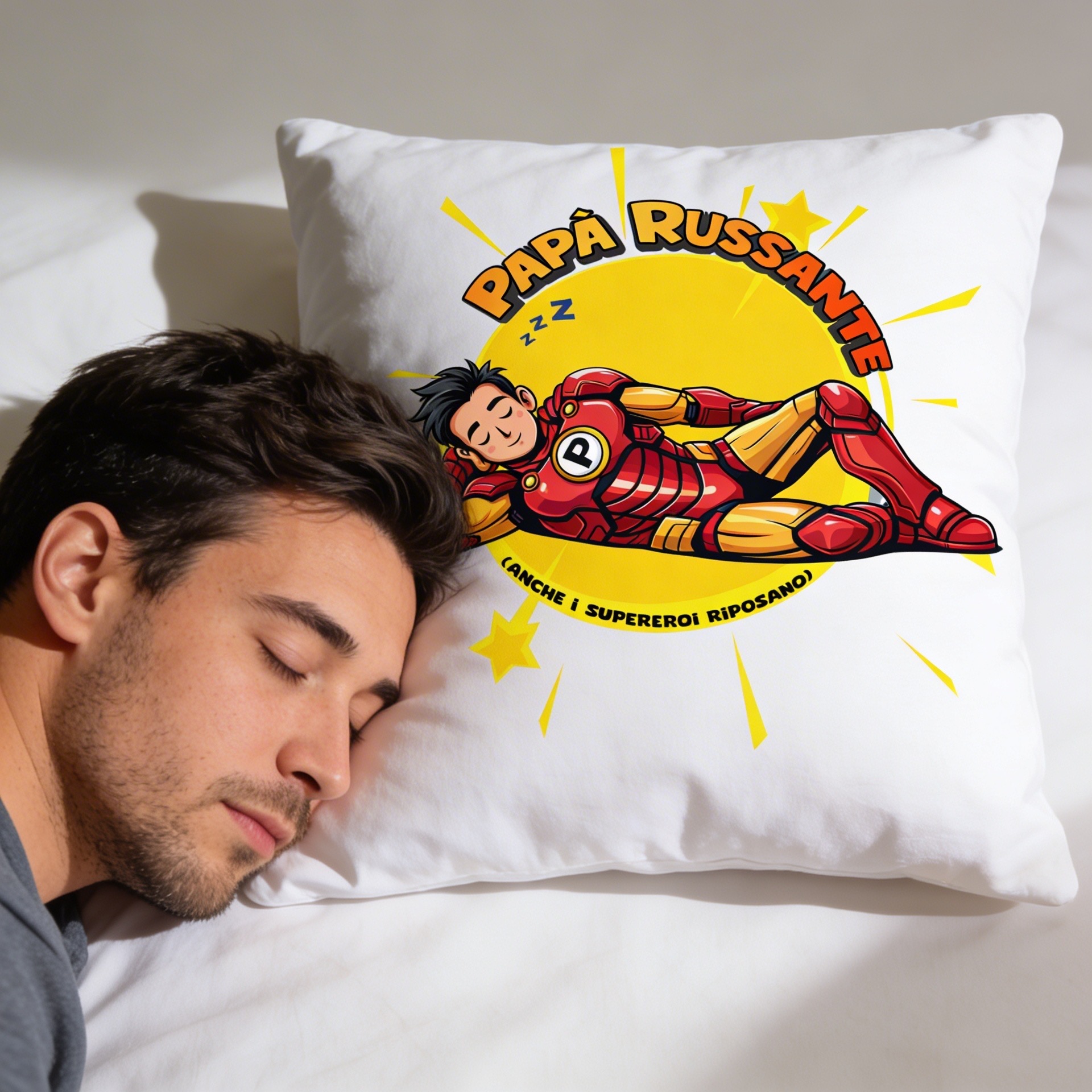 Cuscino Iron Man Papà Russante New Indastria 2 New Indastria Cuscino Iron Man Papà Russante New Indastria - immagine 2