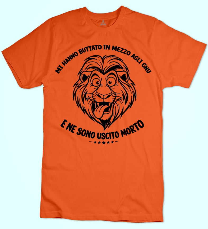 T-shirt In Mezzo agli Gnu Re Leone New Indastria 1 New Indastria T-shirt In Mezzo agli Gnu Re Leone New Indastria