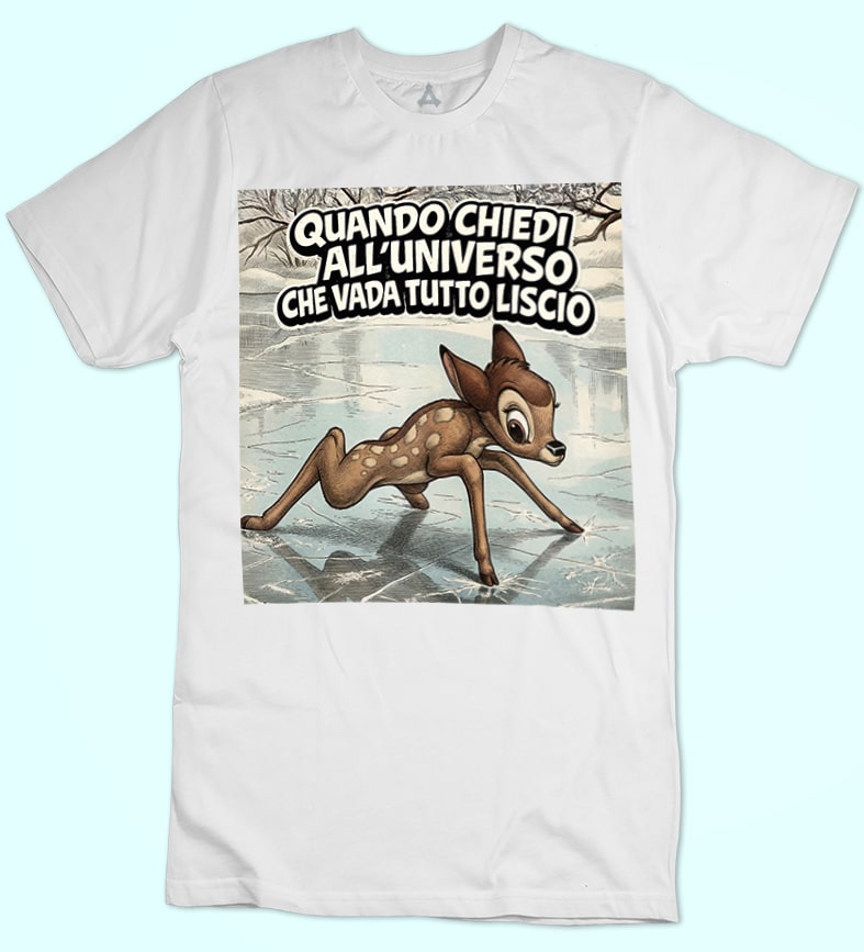 T-shirt Bambi Quando Chiedi all'Universo New Indastria 1 New Indastria T-shirt Bambi Quando Chiedi all'Universo New Indastria
