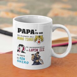 Alternative view of Tazza Mug Papà come Uomo Tigre, Lupin, Ken Shiro New Indastria