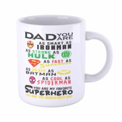 Tazza Mug Papà come Iron Man, Hulk, Superman, Batman, Spider-Man New Indastria