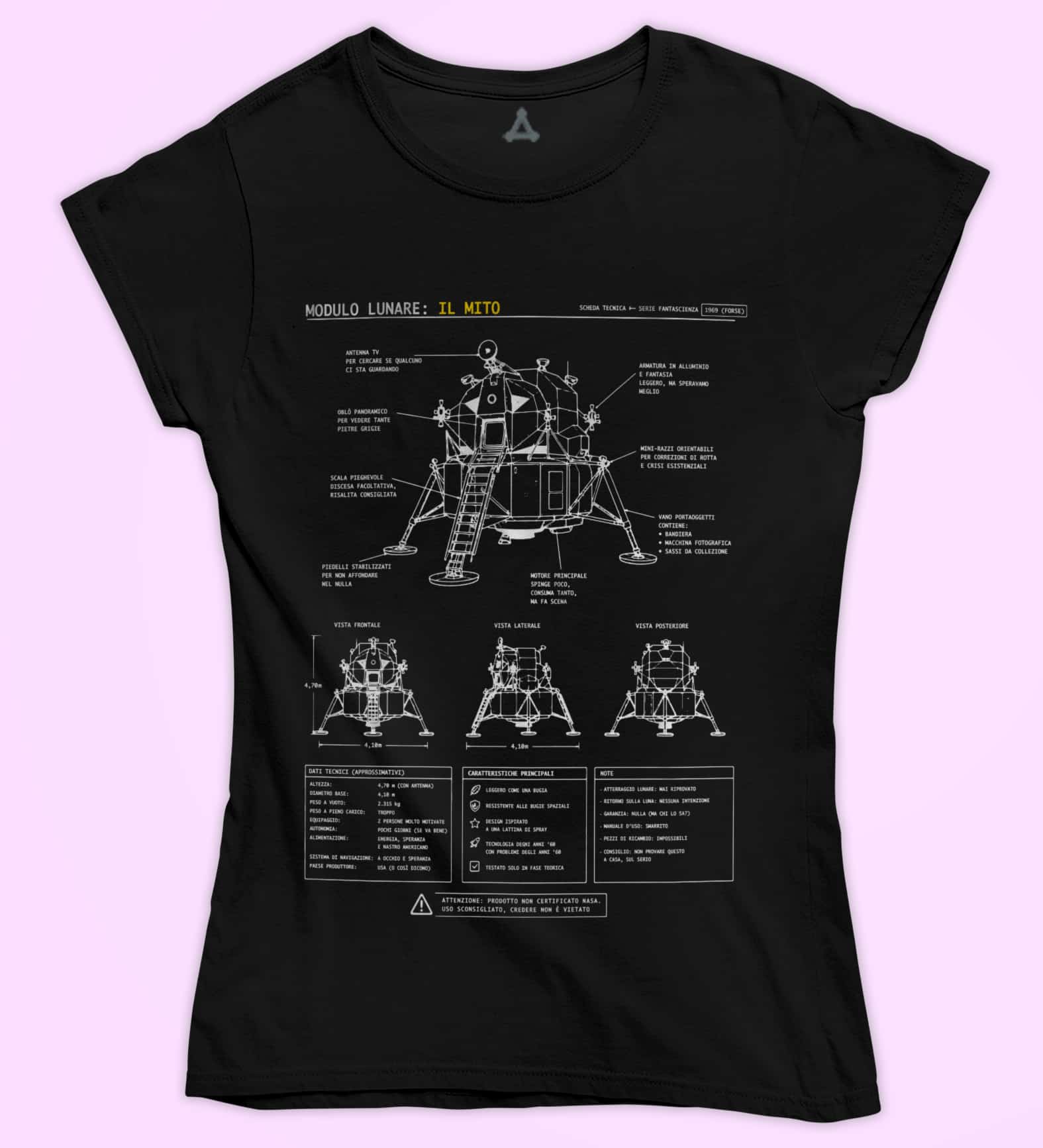Alternative view of T-shirt Luna Modulo Atterraggio Complottismo New Indastria