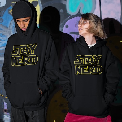 Alternative view of Felpa Cappuccio Stay nerd Star Wars New Indastria