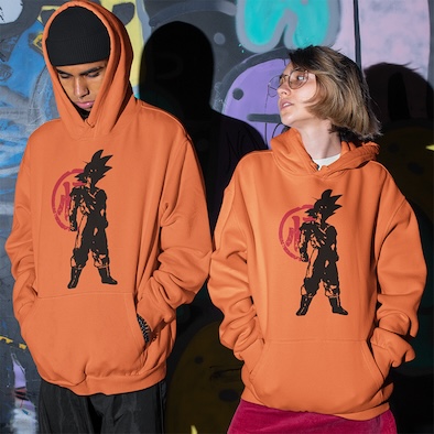 Alternative view of Felpa Cappuccio Goku Dragonball New Indastria