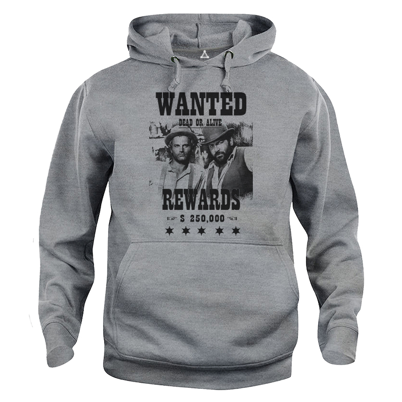 Felpa Cappuccio Wanted Terence Hill Bud Spencer Western New Indastria
