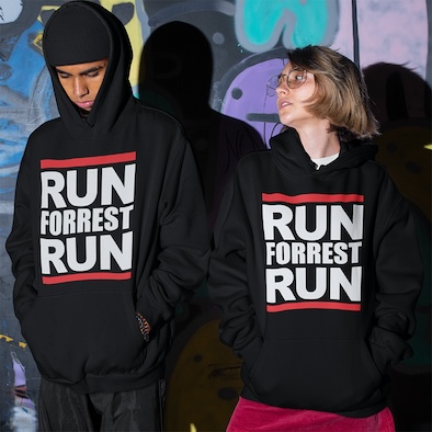 Alternative view of Felpa Cappuccio Run Forrest Gump Run New Indastria
