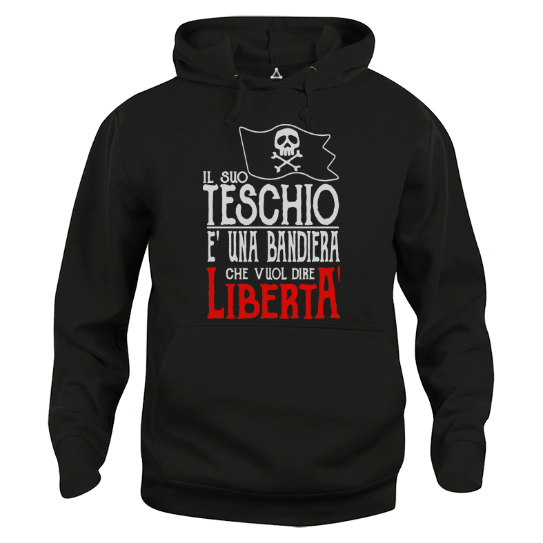 Felpa Cappuccio Capitan Harlock Canzone Teschio New Indastria