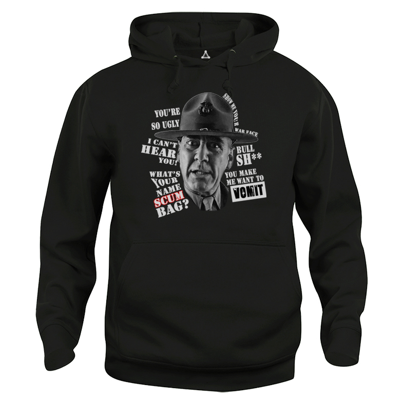 Felpa Cappuccio Sergente Hartman frasi full metal New Indastria