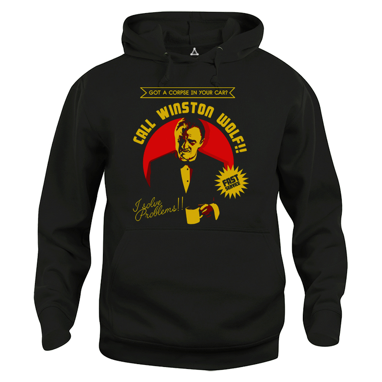 Felpa Cappuccio Call Mr Wolf Solve Problems Pulp fiction New Indastria