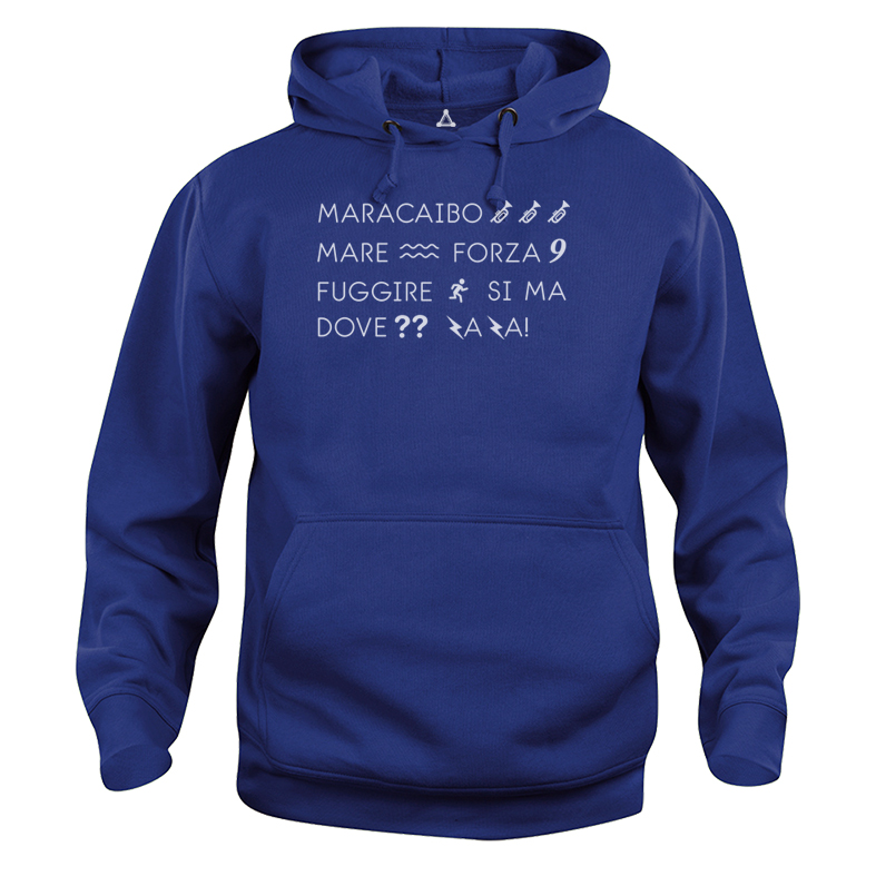 Felpa Cappuccio Maracaibo mare forza 9 tropical song vintage anni 80 New Indastria