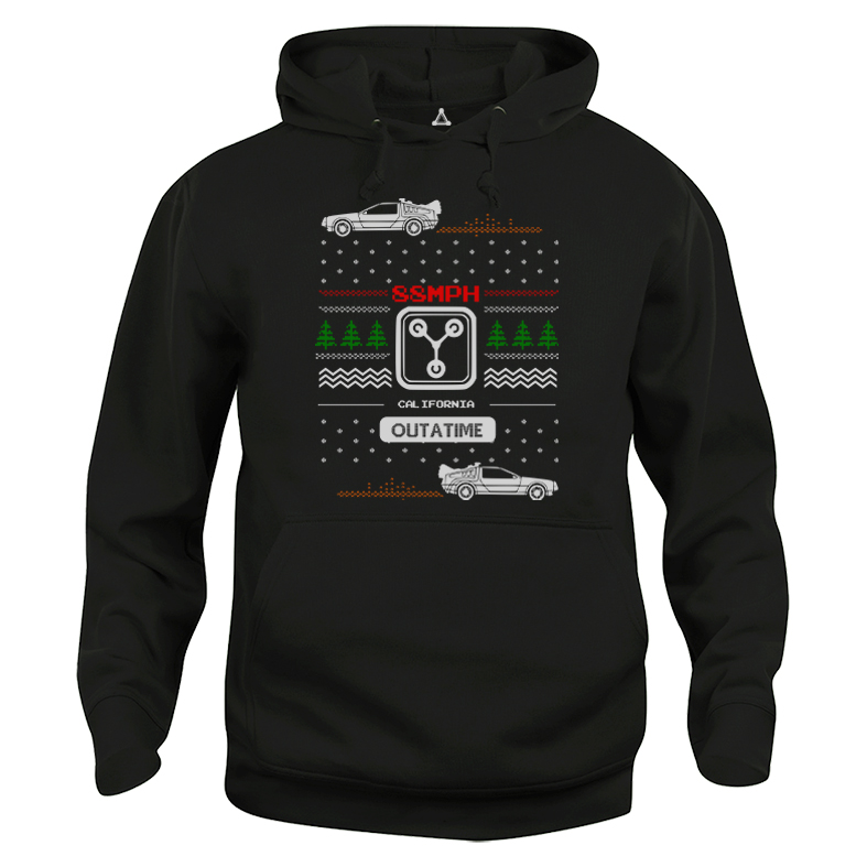 Felpa Cappuccio Delorean Ritorno al futuro maglione di Natale New Indastria