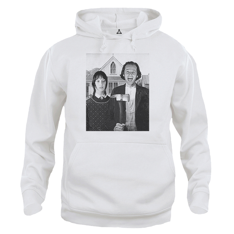 Felpa Cappuccio American Gothic dipinto shining overlook hotel mash up New Indastria
