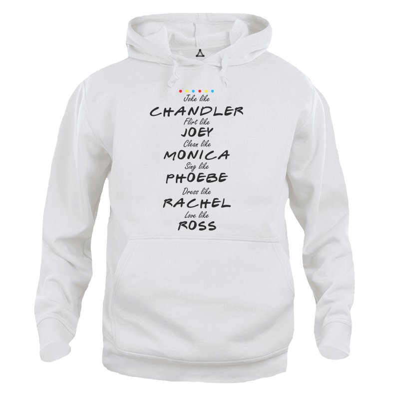 Felpa Cappuccio Friends nomi dei personaggi e loro caratteristiche New Indastria