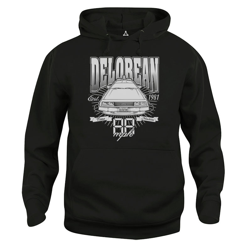 Felpa Cappuccio Delorean 88 mph ritorno al futuro New Indastria