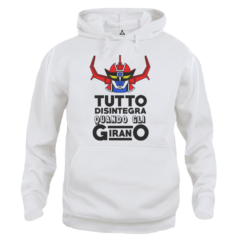 Felpa Cappuccio Daltanious tutto disintegra quando gli girano New Indastria