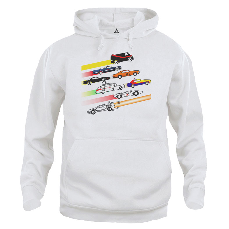 Felpa Cappuccio Super cars Anni 80 90 New Indastria